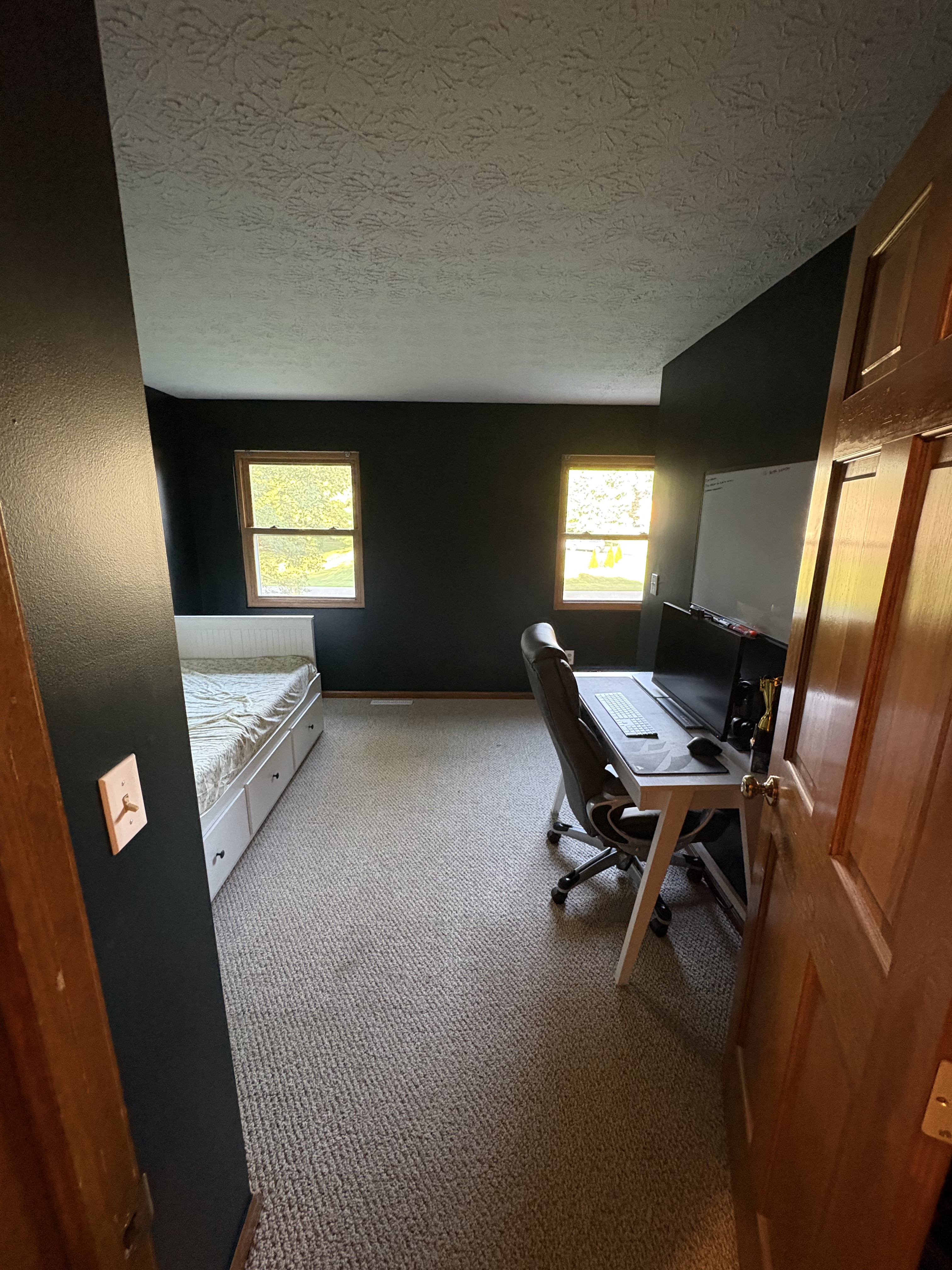 Viewing the window walls after painting